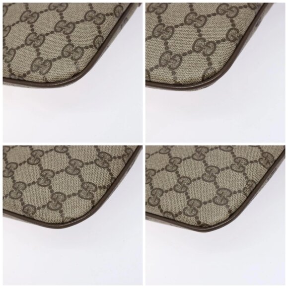 GUCCI GG Supreme Web Sherry Line Bag PVC Beige Gold 98 02 047 Auth fm4861 - Picture 15 of 16